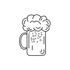 Hand drawn beer glass vector template