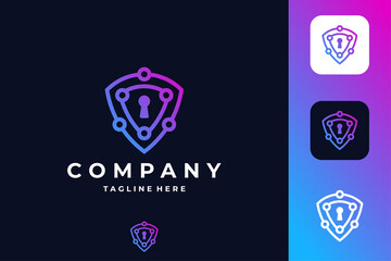 security shield technology logo icon