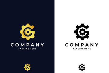 letter g logo, gear letter g logo