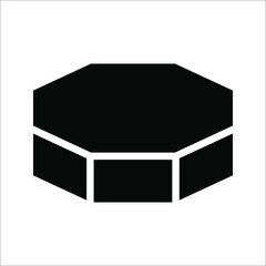 octagon shapes with outlines and fill colors, fields for logos or symbols, illustration vector graphic on white background.