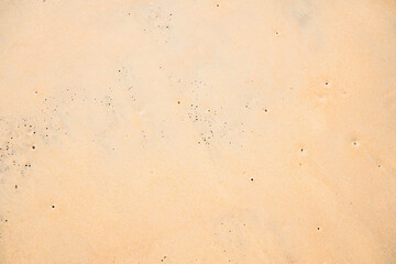 Golden sand top view texture beach dune desert daytime.