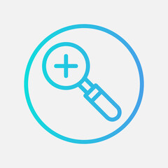 Zoom in icon in gradient style about user interface, use for website mobile app presentation