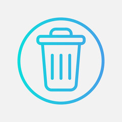 Delete icon in gradient style about user interface, use for website mobile app presentation