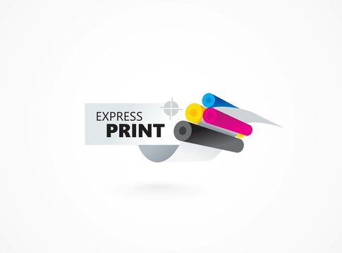 Print studio logo printing cmyk ink paper polygraphy theme
