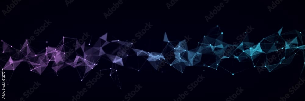 Poster Futuristic global network connection structure. Cyber security digital data flow. Science background concept. 3D rendering.