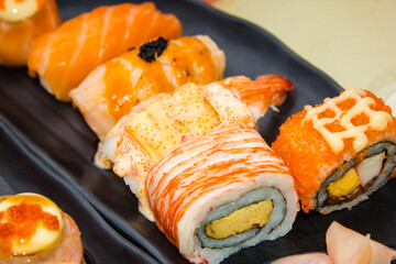 sushi rolls on a plate