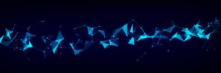 Futuristic global network connection structure. Cyber security digital data flow. Science background concept. 3D rendering.