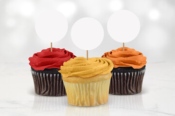 Fall Themed Cupcake Topper Mockup