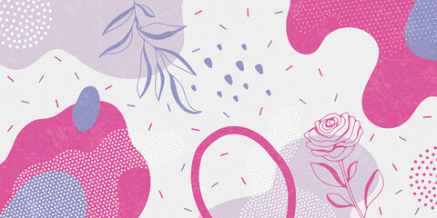 Doodle background pattern, abstract colored shapes. Modern minimalism trendy pattern background.