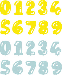 数字風船イエロー＆ブルー