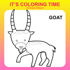 Coloring page for kids animal edition goat 