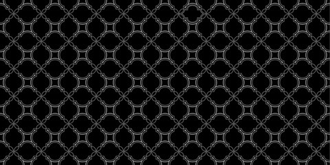 Dark ornament ,monochrome geometric seamless pattern