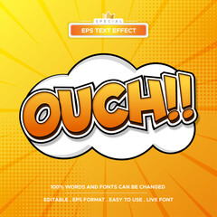 Comic book ouch text effect editable cartoon and pop art text style