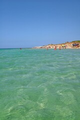 The transparency of sea water in a beach of Salento in southern Italy.