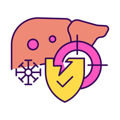 hepatitis C, color editable icon for web design, templates and more
