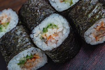 Japanese sushi - fast food. Asian traditional snack