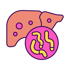 worms, liver problems, color editable icon for web design, templates and more
