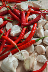 red hot chili peppers and garlic