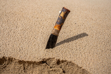 Stone Age hand-made obsidian knife art of stone knife
