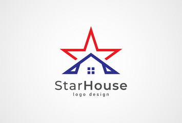 Star and house Logo, suitable for Architecture, business and Building company logo design,vector illustration