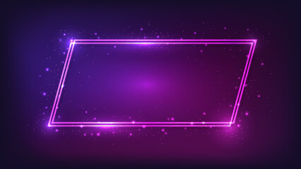 Obraz premium Neon double quadrangle frame