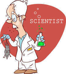 illustration of a  cute scientist illustration