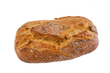 Pain de grains entiers isolé sur fond blanc