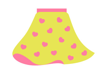 Girl skirt with hearts. Vector illustration