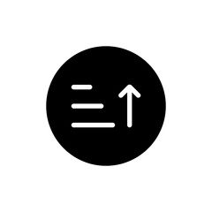 Sort icon in black round