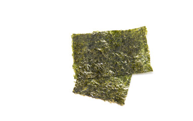 Dried nori seaweed isolated on white background. Japanese food