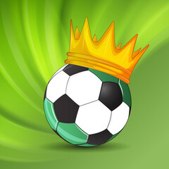 Ball with a crown. Soker king. Winner. Nigeria