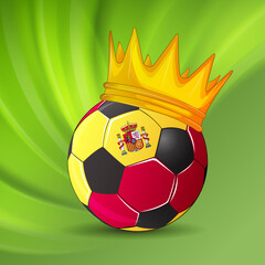 Ball with a crown. Soker king. Winner. Spain