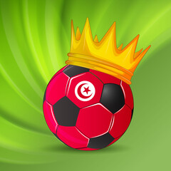 Ball with a crown. Soker king. Winner. Tunisia