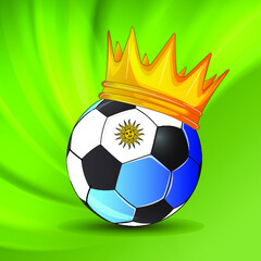 Ball with a crown. Soker king. Winner. Argentina