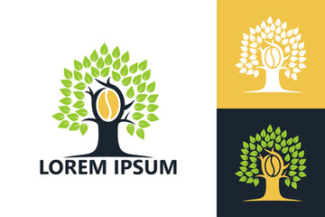 Coffee tree logo template design vector