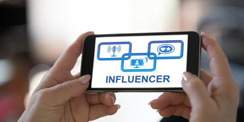 Influencer concept on a smartphone