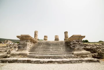 Photo sur Plexiglas Plage de Bolonia, Tarifa, Espagne Anciennes ruines romaines de Baelo Claudia sur les plages de Bolonia, Cadix, Espagne.