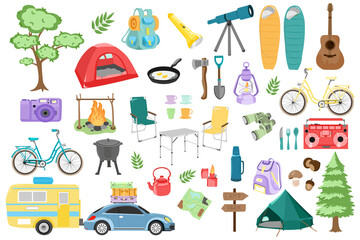 Big set of camping icons.