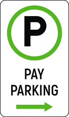 Parking sign with letter P vector illustration