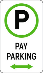 Parking sign with letter P vector illustration