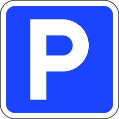 Parking sign with letter P vector illustration