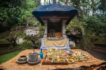 Hinduism Shrine in Pura Goa Gajah, Bali, Indonesia