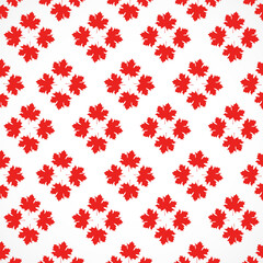 pattern of Red maple leaves on white background. texture template in autumn leaf of maple concept as a seasonal theme concept design