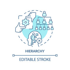 Hierarchy turquoise concept icon. Discourage employees. Adaptability enemy in HR abstract idea thin line illustration. Isolated outline drawing. Editable stroke. Arial, Myriad Pro-Bold fonts used