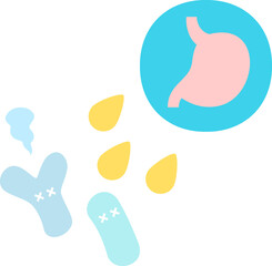 胃酸で死滅する乳酸菌のキャラクター