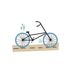 Bike. Bicycle on the road. Flat illustration.