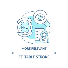 More relevant turquoise concept icon. Implement new strategy. Benefit of adaptability abstract idea thin line illustration. Isolated outline drawing. Editable stroke. Arial, Myriad Pro-Bold fonts used