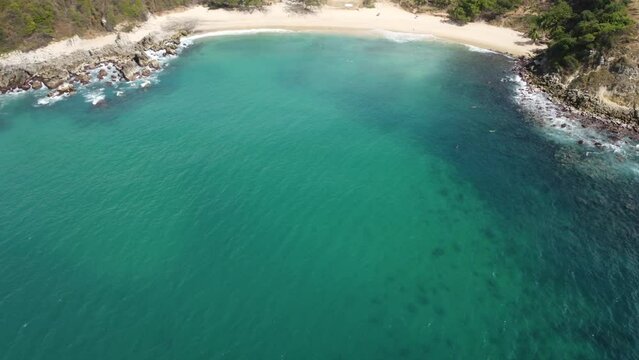 Incredible view of paradisiacal turquoise water beach