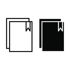 Bookmark icon or logo in line style. LIbraries vector illustration. Isolated on a blank background which can be edited and changed colors.