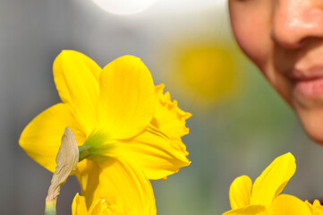 a women with a flower